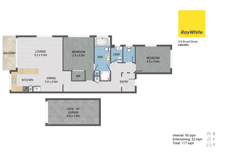 Floorplan of Homely unit listing, 3/6 Broad Street, Labrador QLD 4215