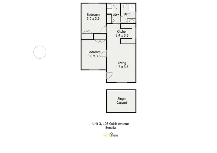 Floorplan of Homely unit listing, 3/104 Coish Avenue, Benalla VIC 3672