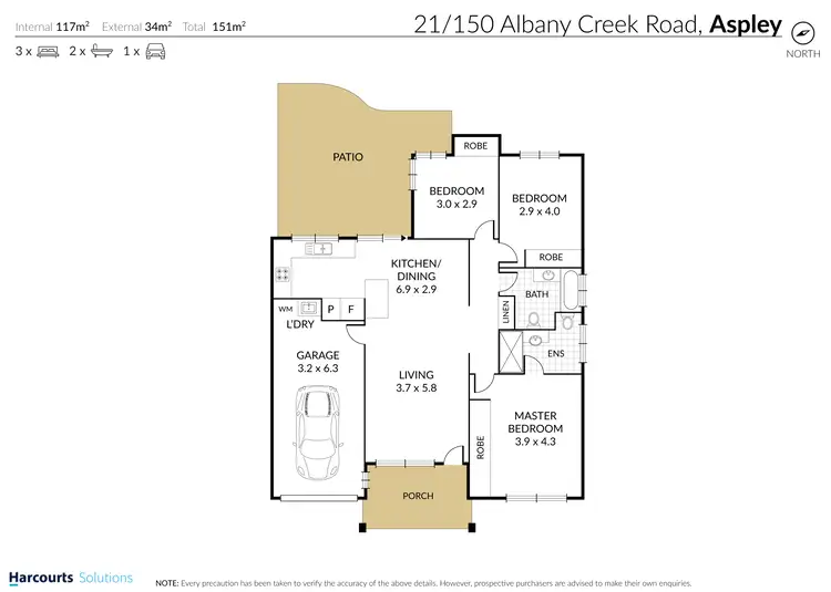 Floorplan of Homely townhouse listing, 21/150 Albany Creek Road, Aspley QLD 4034
