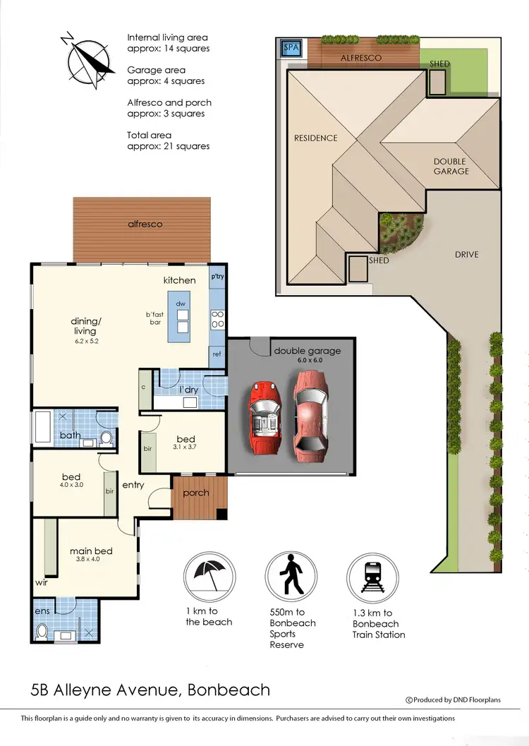 Floorplan of Homely unit listing, 5B Alleyne Avenue, Bonbeach VIC 3196
