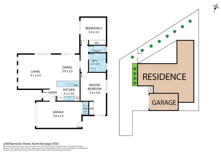 Floorplan of Homely house listing, 2/68 Bannister Street, North Bendigo VIC 3550