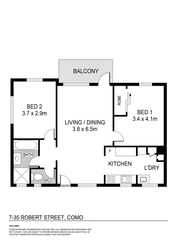 Floorplan of Homely unit listing, 7/35 Robert Street, Como WA 6152