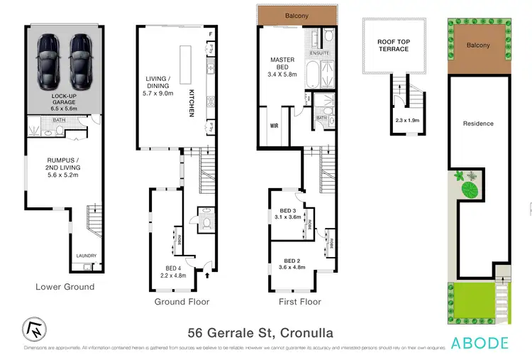 Floorplan of Homely semi-detached listing, 56 Gerrale Street, Cronulla NSW 2230