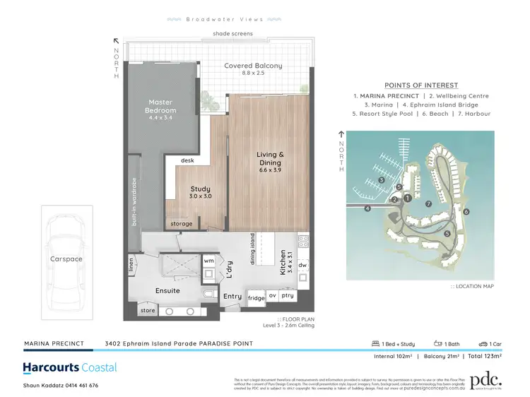 Floorplan of Homely apartment listing, 3402 Ephraim Island, Paradise Point QLD 4216