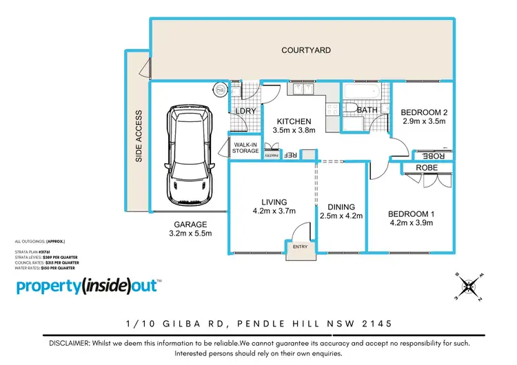 Floorplan of Homely townhouse listing, 1/10 Gilba Road, Pendle Hill NSW 2145