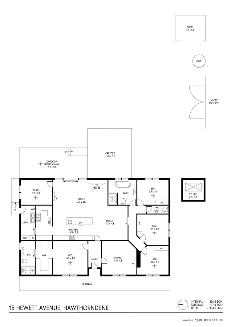 Floorplan of Homely house listing, 15 Hewett Avenue, Hawthorndene SA 5051