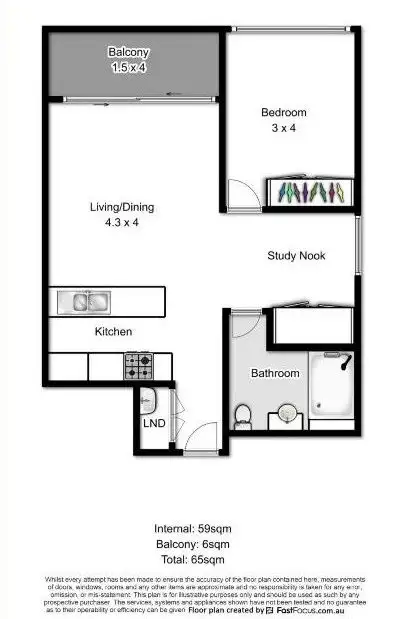 Floorplan of Homely apartment listing, 1104/128 Charlotte Street, Brisbane City QLD 4000