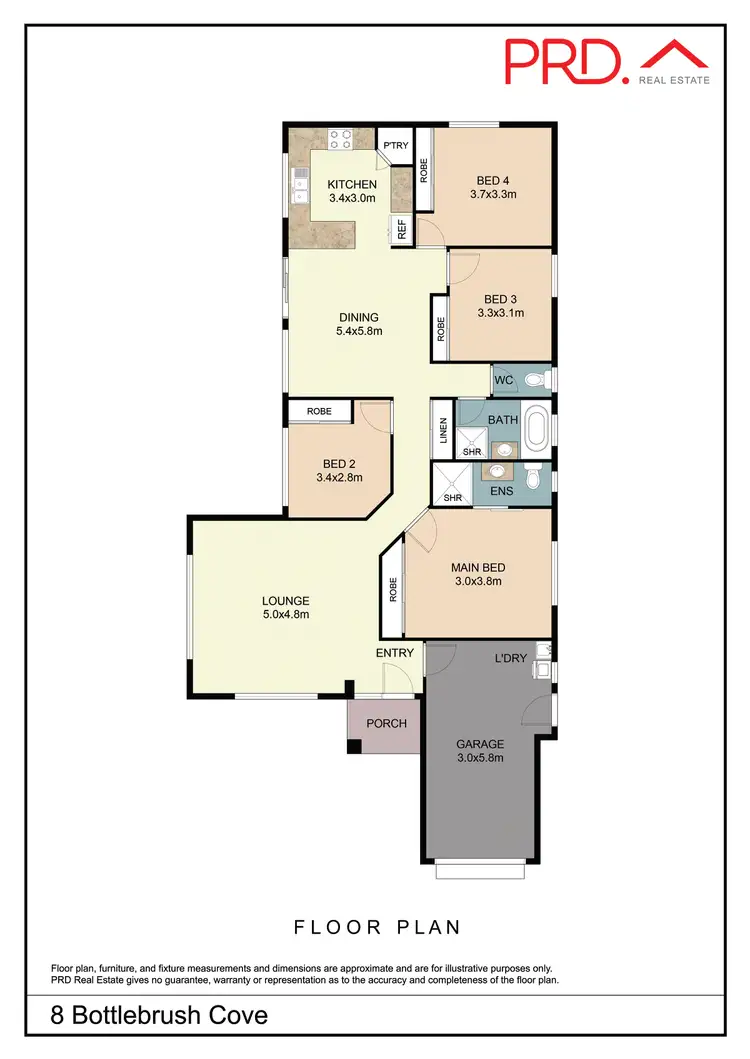 Floorplan of Homely house listing, 8 Bottlebrush Cove, Tamworth NSW 2340