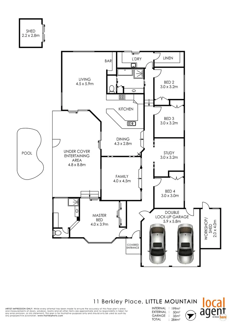 Floorplan of Homely house listing, 11 Berkley Place, Little Mountain QLD 4551