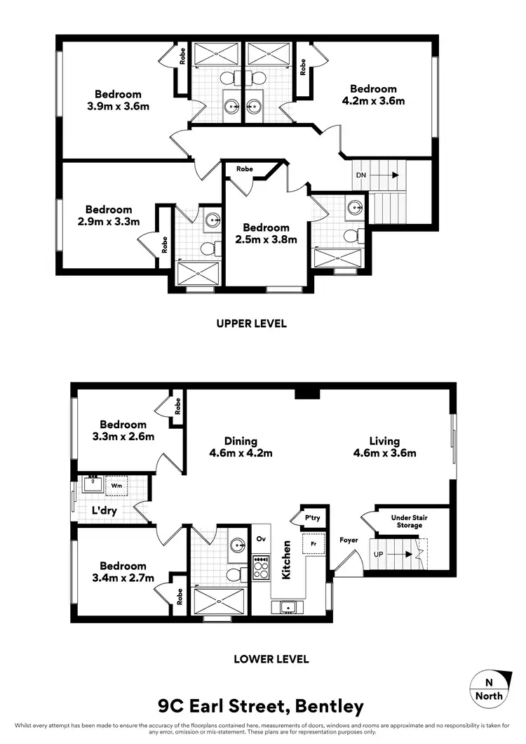 Floorplan of Homely townhouse listing, 1/1A Earl Street, Bentley WA 6102