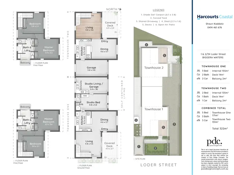 Floorplan of Homely semi-detached listing, 1 & 2/34 Loder Street, Biggera Waters QLD 4216