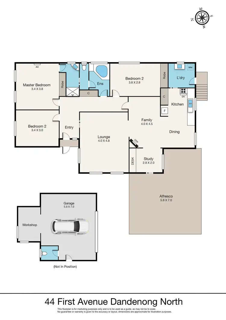 Floorplan of Homely house listing, 44 First Avenue, Dandenong North VIC 3175