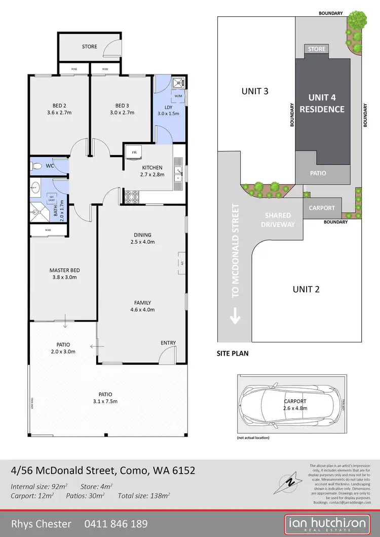 Floorplan of Homely villa listing, 1303/53 McDonald Street, Como WA 6152
