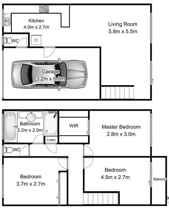 Floorplan of Homely townhouse listing, 3/10 Honeysuckle Street, Tweed Heads West NSW 2485