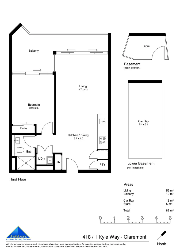 Floorplan of Homely apartment listing, 418/1 Kyle Way, Claremont WA 6010