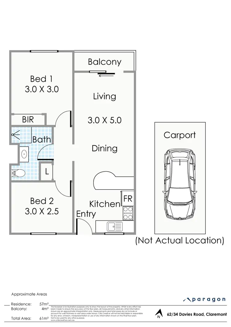 Floorplan of Homely apartment listing, 62/34 Davies Road, Claremont WA 6010