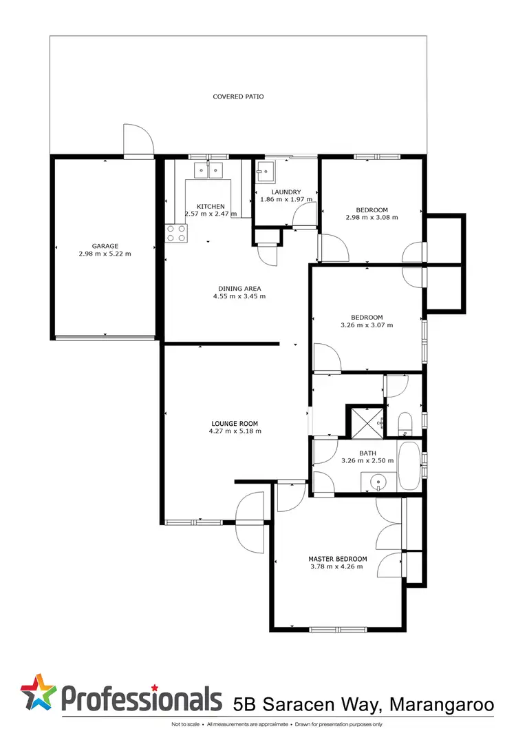 Floorplan of Homely semi-detached listing, 5B Saracen Way, Marangaroo WA 6064