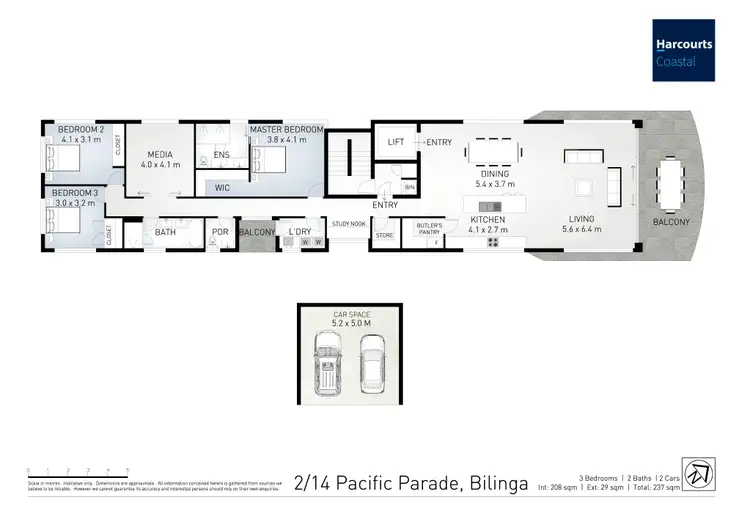Floorplan of Homely apartment listing, 2/14 Pacific Parade, Bilinga QLD 4225