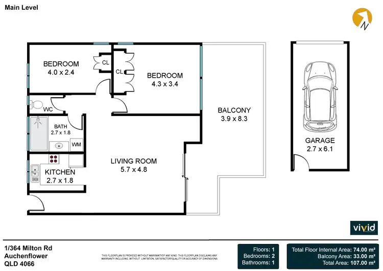 Floorplan of Homely apartment listing, 1/364 Milton Road, Auchenflower QLD 4066