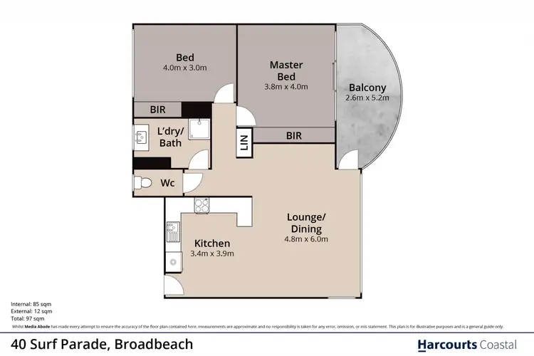 Floorplan of Homely apartment listing, 406/40 Surf Parade, Broadbeach QLD 4218