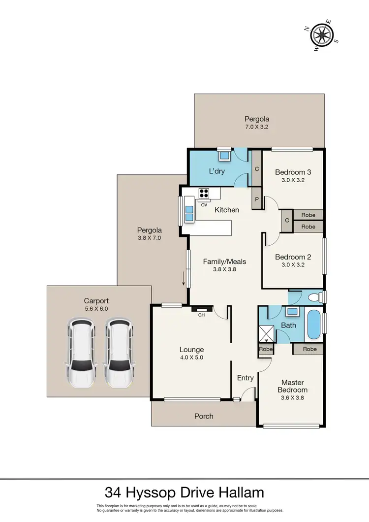 Floorplan of Homely house listing, 34 Hyssop Drive, Hallam VIC 3803