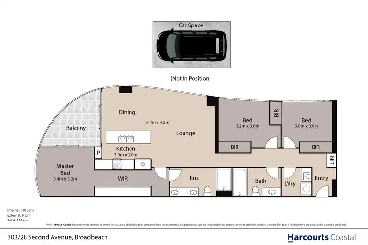 Floorplan of Homely apartment listing, 303/28-30 Second Avenue, Broadbeach QLD 4218