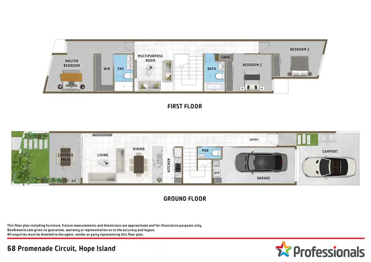 Floorplan of Homely townhouse listing, 68 Promenade Circuit, Hope Island QLD 4212