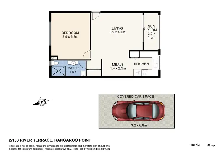 Floorplan of Homely apartment listing, 2/108 River Terrace, Kangaroo Point QLD 4169