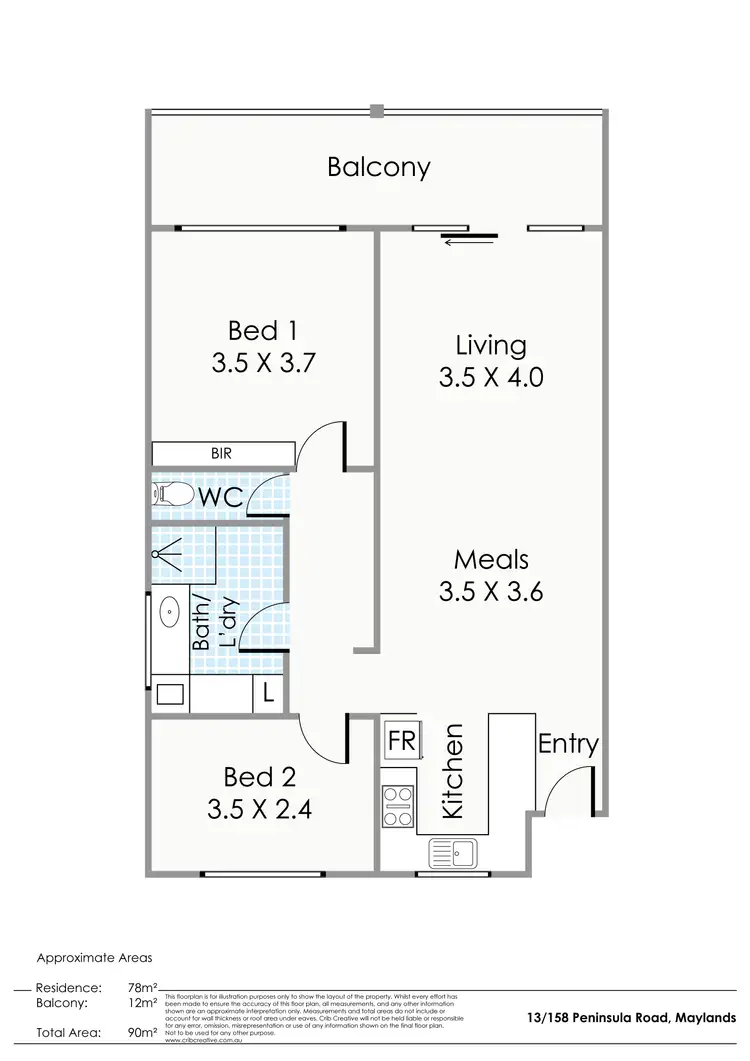 Floorplan of Homely apartment listing, 13/158 Peninsula Road, Maylands WA 6051