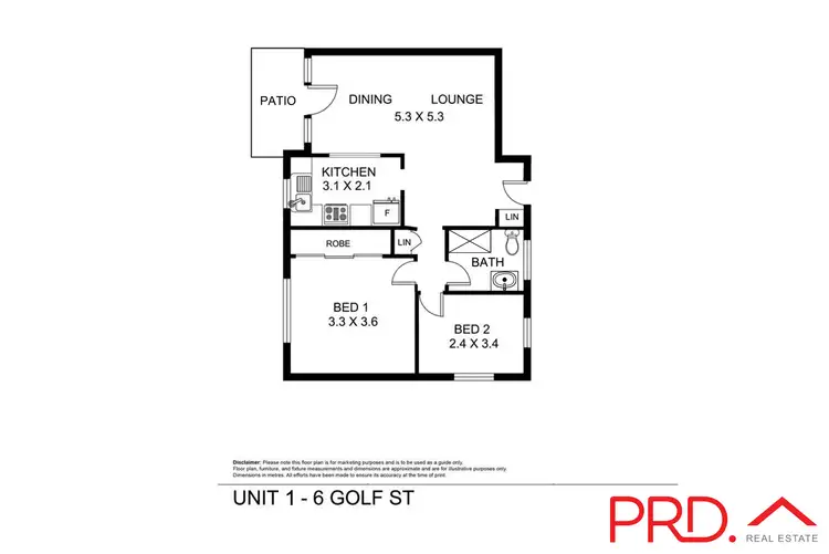 Floorplan of Homely unit listing, 1/6 Golf Street, Tamworth NSW 2340