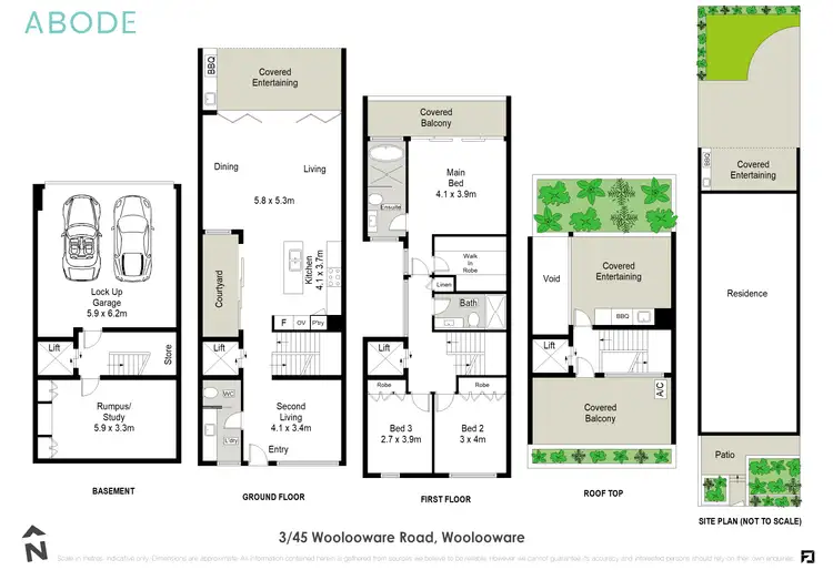 Floorplan of Homely townhouse listing, 3/45 Woolooware Road, Woolooware NSW 2230