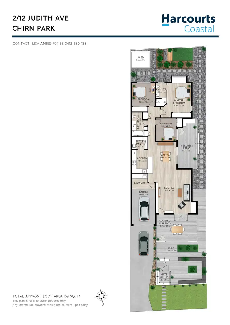 Floorplan of Homely semi-detached listing, 2/12 Judith Avenue, Southport QLD 4215