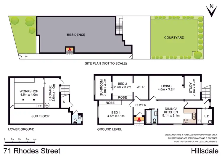 Floorplan of Homely semi-detached listing, 71 Rhodes Street, Hillsdale NSW 2036