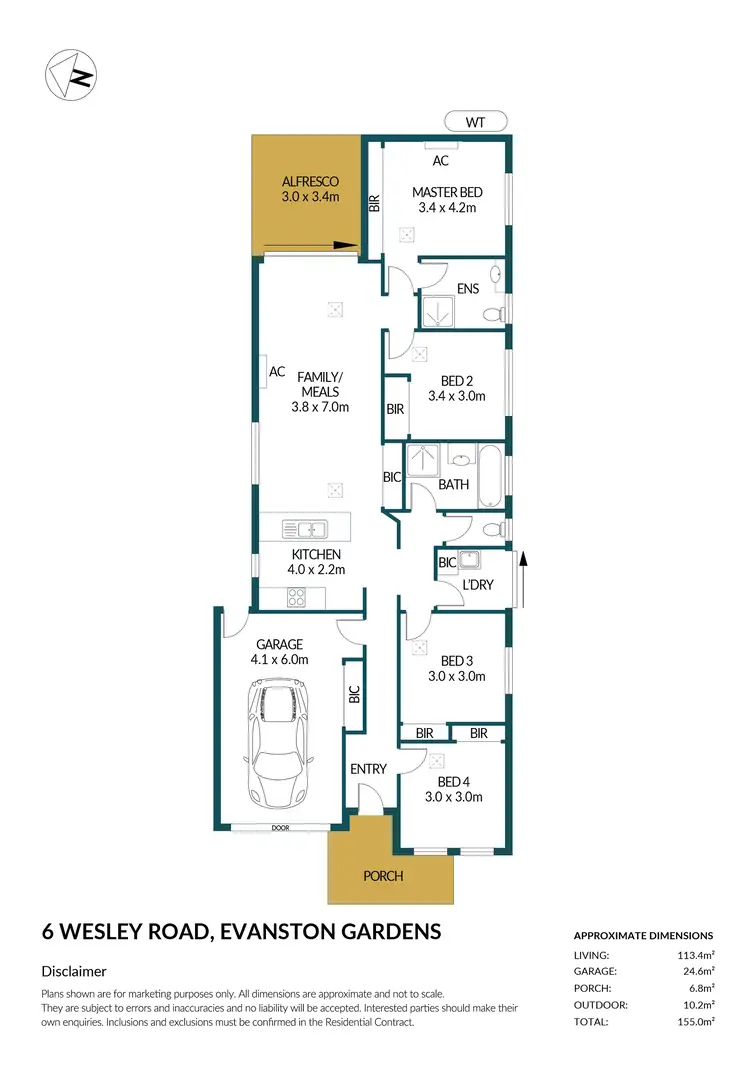 Floorplan of Homely house listing, 6 Wesley Road, Evanston Gardens SA 5116