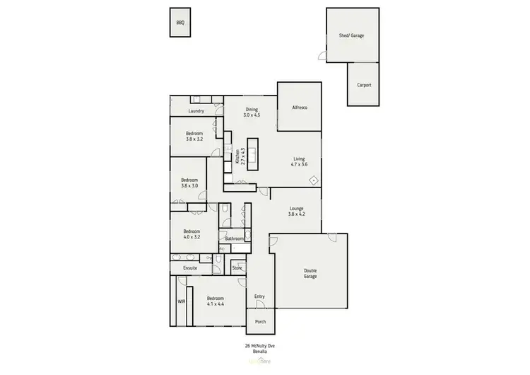 Floorplan of Homely house listing, 26 McNulty Drive, Benalla VIC 3672