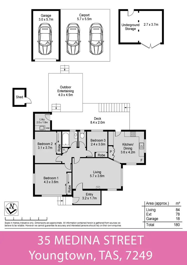 Floorplan of Homely house listing, 35 Medina Street, Youngtown TAS 7249