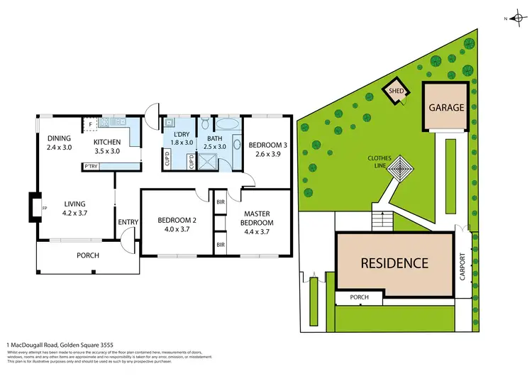 Floorplan of Homely house listing, 1 MacDougall Road, Golden Square VIC 3555