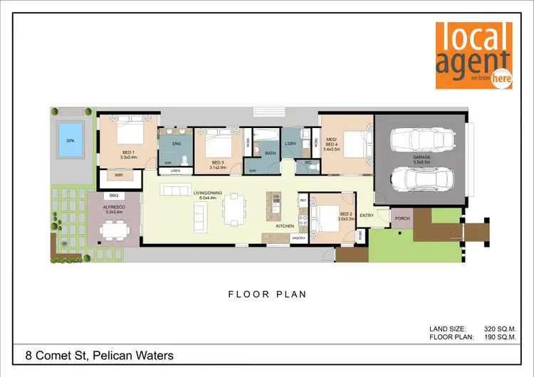 Floorplan of Homely house listing, 8 Comet Street, Pelican Waters QLD 4551