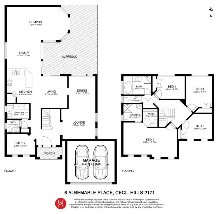 Floorplan of Homely house listing, 6 Albemarle Place, Cecil Hills NSW 2171