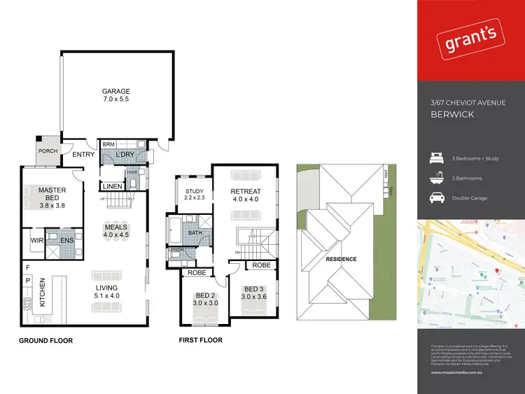 Floorplan of Homely townhouse listing, 3/67 Cheviot Avenue, Berwick VIC 3806