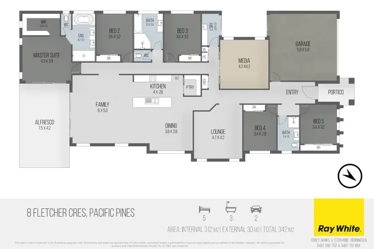 Floorplan of Homely house listing, 8 Fletcher Crescent, Pacific Pines QLD 4211