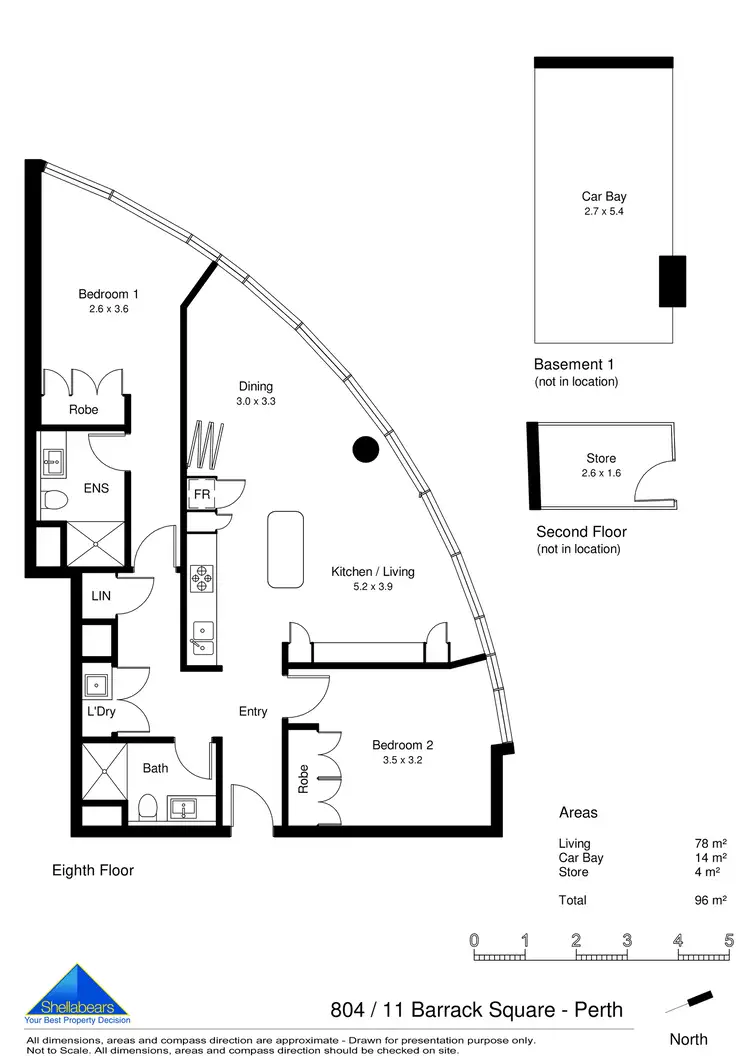 Floorplan of Homely apartment listing, 804 / 11 Barrack Square, Perth WA 6000