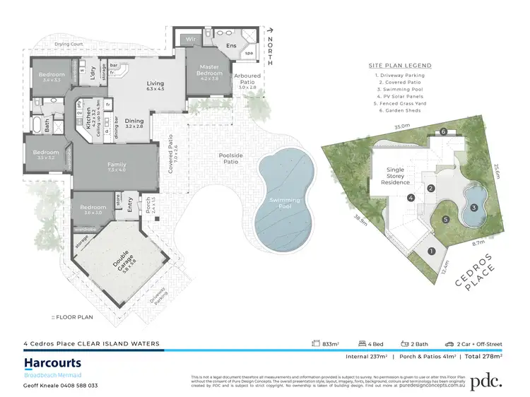 Floorplan of Homely house listing, 4 Cedros Place, Clear Island Waters QLD 4226
