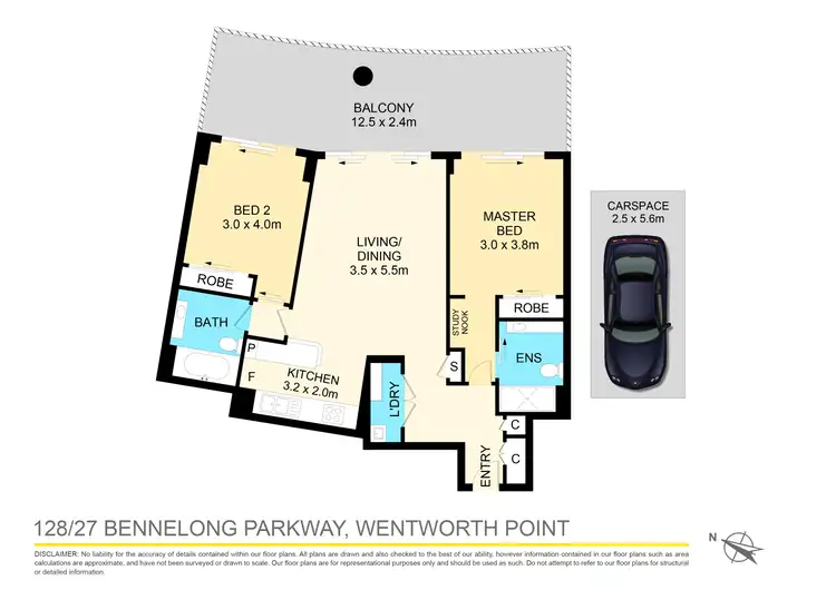 Floorplan of Homely apartment listing, 128/27 Bennelong Pkwy, Wentworth Point NSW 2127