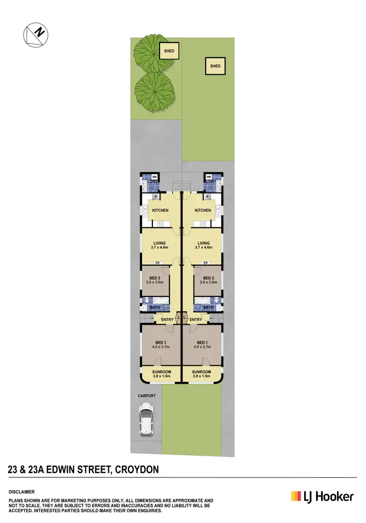 Floorplan of Homely semi-detached listing, 23 & 23A Edwin Street, Croydon NSW 2132