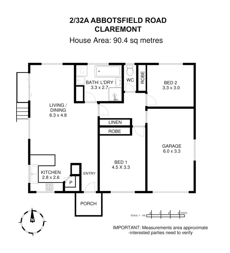 Floorplan of Homely villa listing, 2/32A Abbotsfield Road, Claremont TAS 7011
