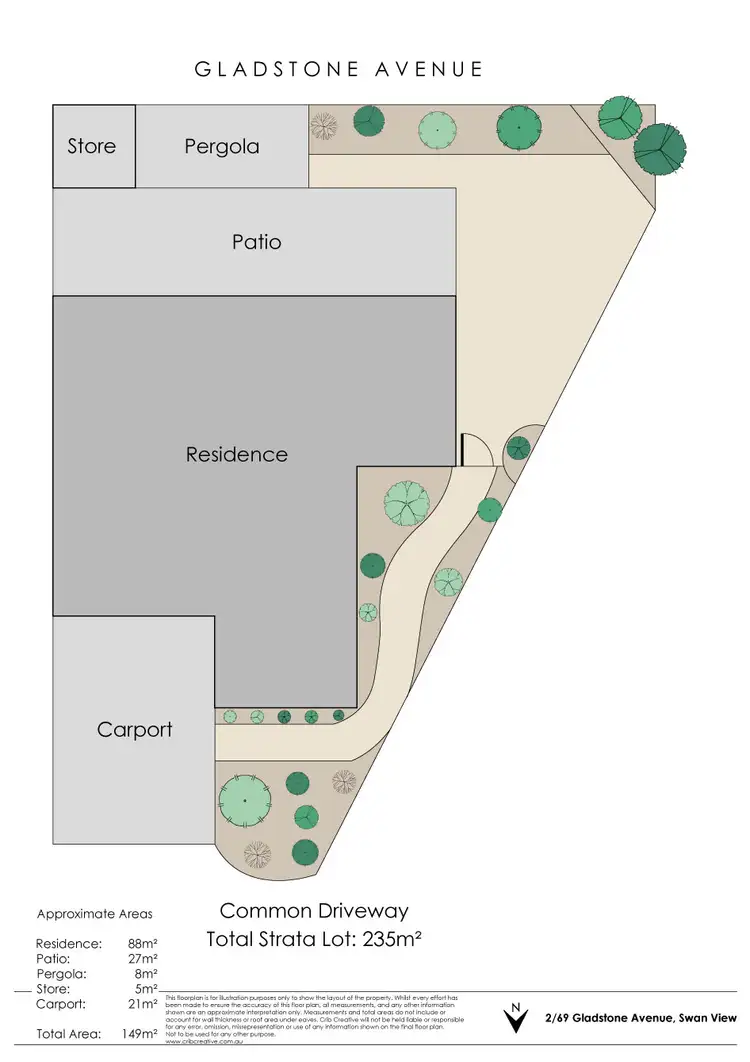 Floorplan of Homely unit listing, 2/69 Gladstone Avenue, Swan View WA 6056