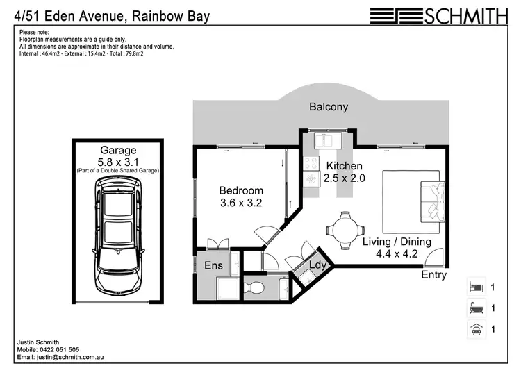 Floorplan of Homely unit listing, 4/51 Eden Avenue, Rainbow Bay QLD 4225