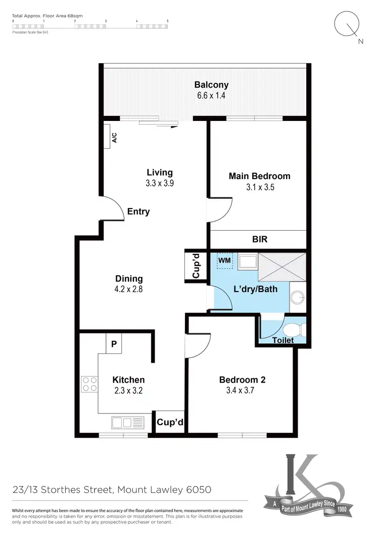 Floorplan of Homely apartment listing, 23/13 Storthes Street, Mount Lawley WA 6050