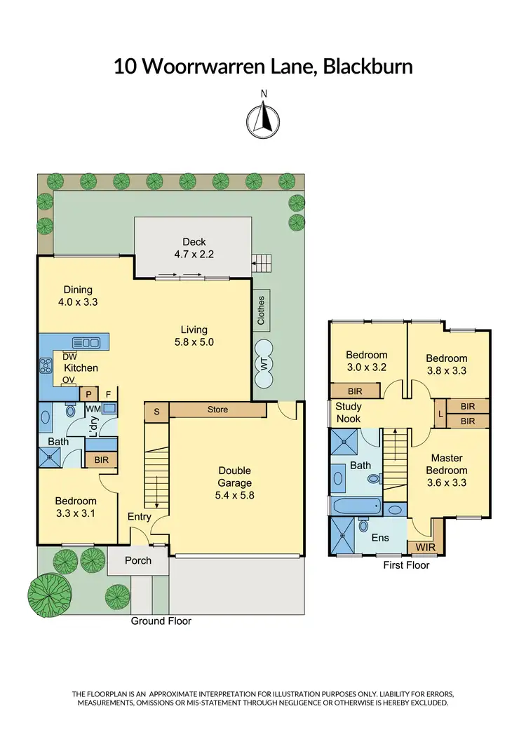 Floorplan of Homely townhouse listing, 10 Woorrwarren Lane, Blackburn VIC 3130